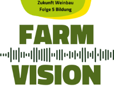 Das Logo des Podcast besteht aus einer grünen Tonspur. Darüber steht Farm Vision.